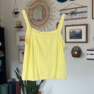 GAP Women's 100% Cotton Open Stitch Sweater Tank Top in Yellow - Size M